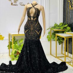 Prothy Armless Dress with Flowing Train