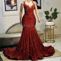 Brenda embellished sequin prom dress