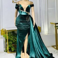 Sandra embellished velvet dress with cape