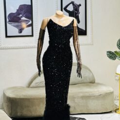 ashly sequin evening dress