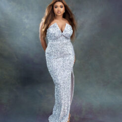 obie sequin evening dress