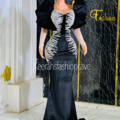 Amia embellished velvet prom dress