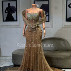 lina bedazzled mesh dress